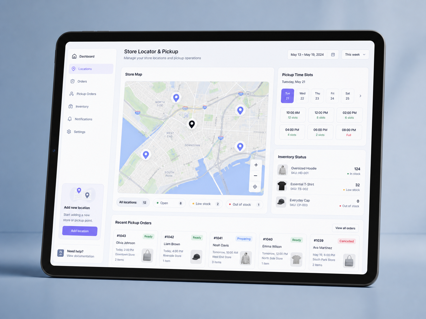 Shopify operasyon app ekranı